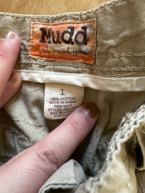 Vintage Y2K Mudd Beige Low Rise Cargo Pants Big Pockets Drawstring Ankle Size XS - Picture 4 of 8